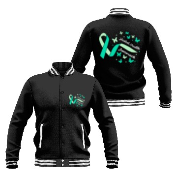 Discover Peace Love Mental Health Awareness Green Baseball Jackets