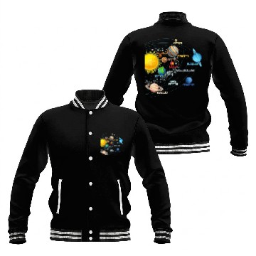 Discover Solar System Planets Astronomy Space Science Girls Baseball Jackets