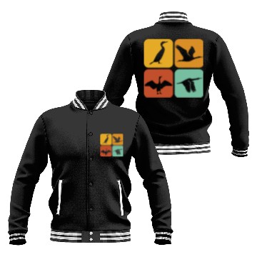 Discover Retro Cormorant Birds I Aesthetic I Cormorant Bird Baseball Jackets