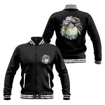 Discover Cute Kiwi Bird Flower Crown Floral Exotic Birds Baseball Jackets