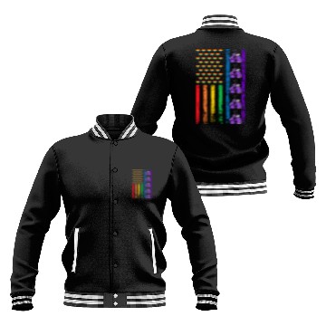Discover American Sports Rainbow Flag LGBT Pride Month Baseball Jackets