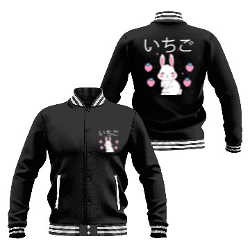 Discover Strawberry Milk Bunny Aesthetic Vaporwave Anime Baseball Jackets