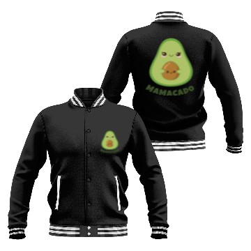 Discover Mamacado Announcement Pregnant Avocado Pregnancy Baseball Jackets
