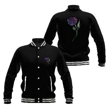 Discover Purple and Pink Rose Baseball Jackets