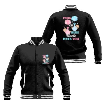 Discover Pink Or Blue Uncle Loves You Uncle Gender Reveal P Baseball Jackets