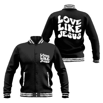 Discover Catholic Christian Love Like Jesus Preppy Groovy Baseball Jackets