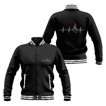 Discover K-Pop Heartbeat K-Drama Heart Hand Korean Pop Baseball Jackets