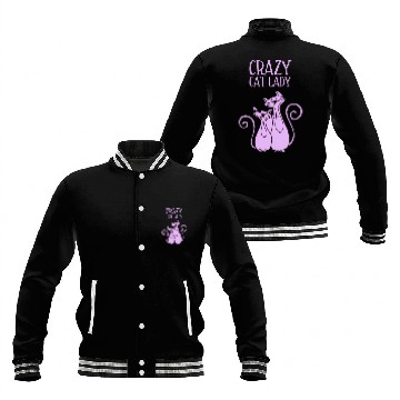 Discover Crazy Cat Lady For Cat Purple Baseball Jackets