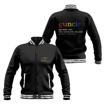 Discover Guncle In Rainbow Flag Colors For Gay Uncle Baseball Jackets