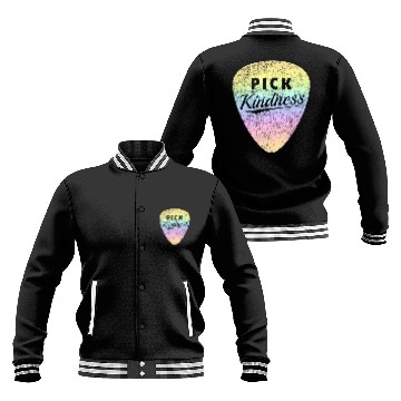Discover Pastel Rainbow Guitar Pick Pun Anti-Bullying Pick Baseball Jackets