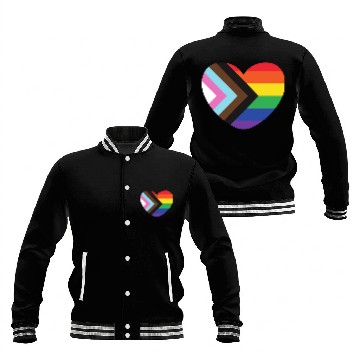 Discover Pride Rainbow Heart Baseball Jackets