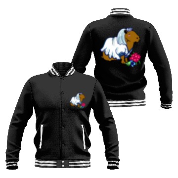 Discover Capybara Bride In A Wedding Dress Illustration Baseball Jackets