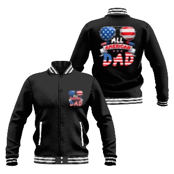 Discover All American Dad US Patriots Fathers America Party Baseball Jackets