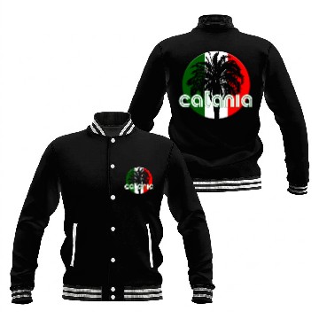 Discover Catania Italy Flag Native Palm Tree Italian Baseball Jackets