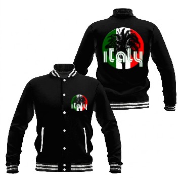 Discover Italy Flag Native Palm Tree Italian Baseball Jackets