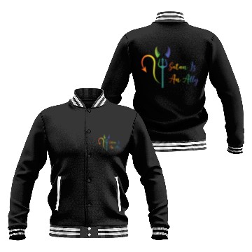 Discover Funny Hail Gay Satan Lgbt Goth Gay Pride Baphomet Baseball Jackets