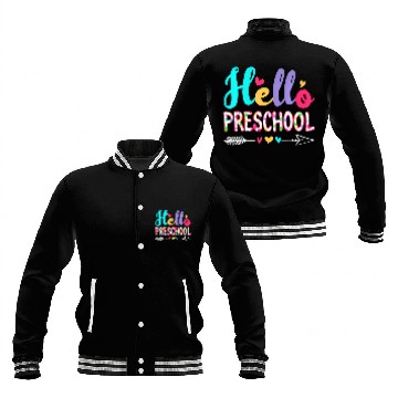 Discover Back To School First Day Preschool Teacher Baseball Jackets
