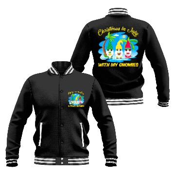 Discover Christmas In July With My Gnomies Beach Summer Baseball Jackets