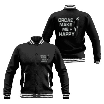 Discover Orcas Make Me Happy Killer Whale Baseball Jackets