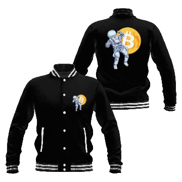 Discover Bitcoin Coin-Crypto Astronaut Baseball Jackets