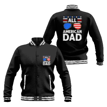 Discover All American Dad Independence Day USA Party Baseball Jackets
