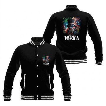 Discover Merica Lincoln Independence Day Party 4th July Baseball Jackets