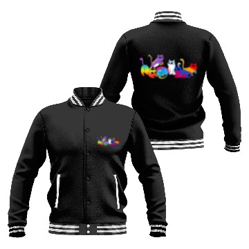 Discover Pride Kittens LGBTQIA+ Cats Colorful Cat Baseball Jackets
