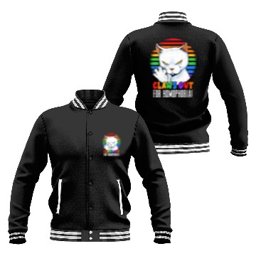 Discover Claws Out for Homophobia Rainbow Angry LGBT Cat Baseball Jackets
