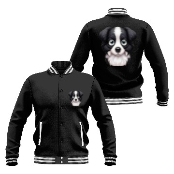 Discover Loving Border Collie Gaze Design Baseball Jackets