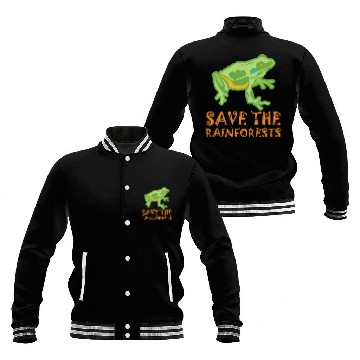 Discover Save The Rainforests Tree Frog Baseball Jackets
