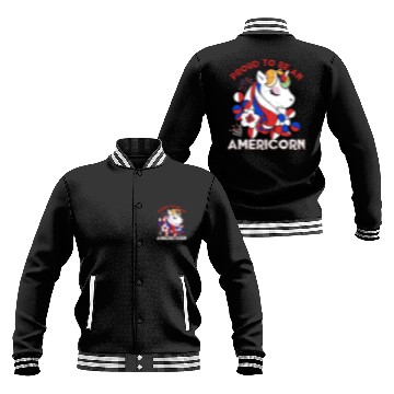 Discover Proud to be an Americorn Unicorn Independence Day Baseball Jackets