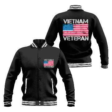 Discover Vietnam Veteran Us Flag Military Vet Baseball Jackets