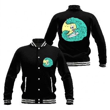 Discover Skeleton surfing on Wave Baseball Jackets