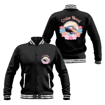 Discover Cruise Mood design with cruise ship and flowers Baseball Jackets