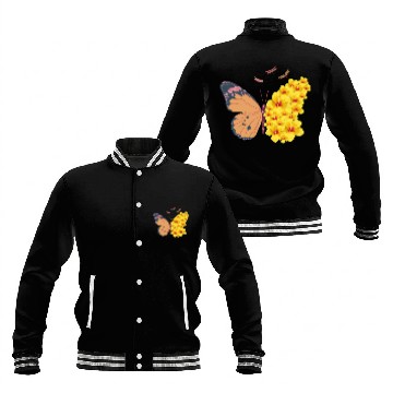 Discover Butterfly with a Hibiscus Wing Baseball Jackets