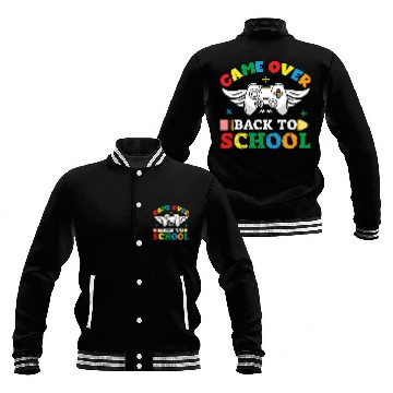 Discover Game over back to school Baseball Jackets