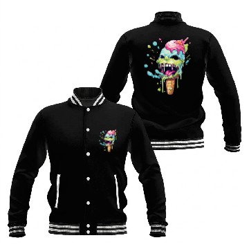 Discover Psycho ice cream smiling color splash Baseball Jackets