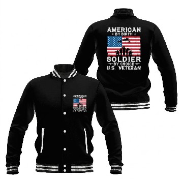 Discover American By Birth Soldier By Choice US Veteran Baseball Jackets