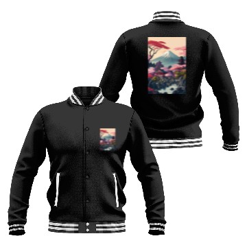 Discover Asia Landscape Serene Mount Fuji Baseball Jackets