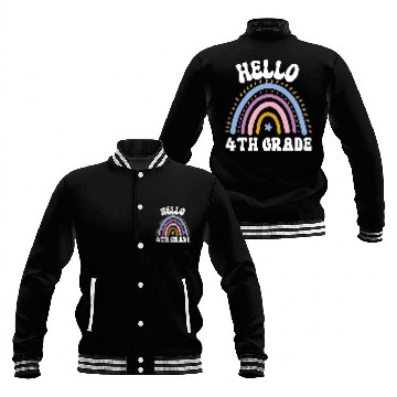 Discover Hello 4th grade, back to school Baseball Jackets