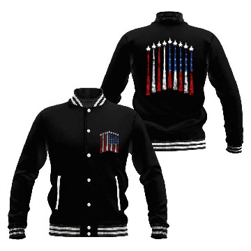 Discover Fighter Air Plane Us Veterans Sky American Flag Baseball Jackets