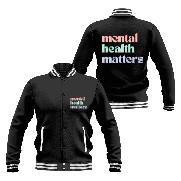 Discover Mental Health Matters | Retro Quote Pastel Rainbow Baseball Jackets
