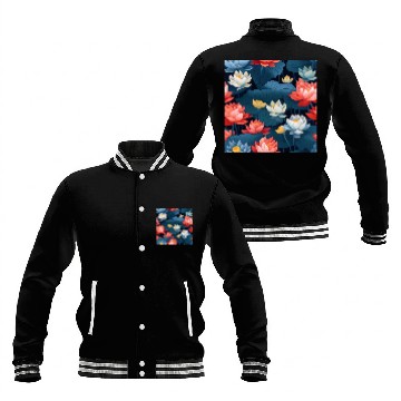 Discover Serenity Blooms: Timeless Lotus Pattern Baseball Jackets
