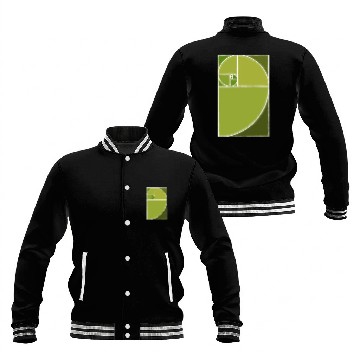 Discover Olive Green Fibonacci Spiral Baseball Jackets