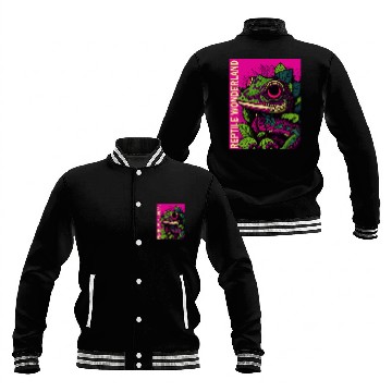 Discover Psychedelic Reptile Wonderland Retro Designs 9 Baseball Jackets