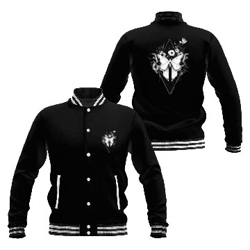 Discover Black and White Gothic Moth Baseball Jackets