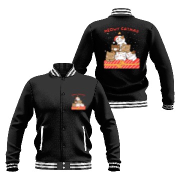 Discover Meowy Catmas Xmas Novelty Cat Lover Baseball Jackets