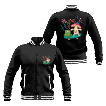 Discover Sweet Frog Skateboarding With A Mushroom Baseball Jackets