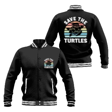 Discover Save The Turtles Sea Turtle Retro Sunset Baseball Jackets