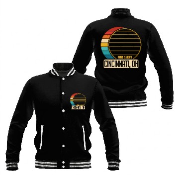 Discover Total Solar Eclipse Ohio Cincinnati April 28 2024C Baseball Jackets